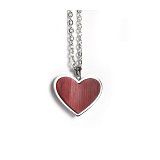 Personalized Wood Heart Necklace